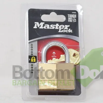 Master Lock Tough Under Fire 150D 2in Wide Solid Brass Body Security Padlock • $8.99