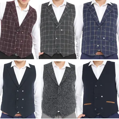 Mens Single & Double Breasted Waistcoat - High Quality Vest For Men • £29.99