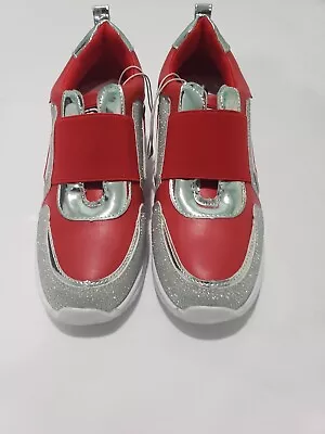 Mark Ecko Red Metallic Wedge Womens Sneakers Size 9.  Excellent Condition. • $35