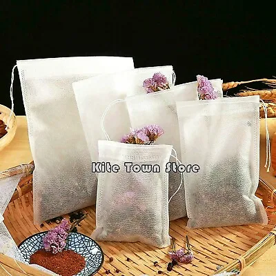 Cotton Muslin Drawstring Bags Non-woven Bath Soap Herbs Tea Coffee 3x4 4x6 8x12 • $8.99