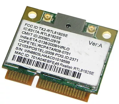 Realtek RTL8192SE 802.11b/g/n PCI-E WLAN Half MiniCard  • $8.07