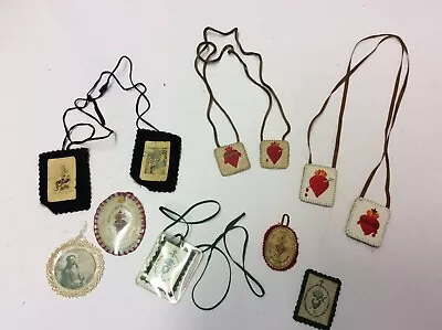 Lot Of 8 Vintage Catholic Religious Scapulars Prayers Devotionals • $21.85