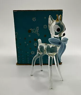 Babycham Clear Glass Deer 3” With Box Rare • £149.99