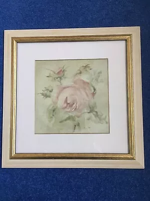 Laura Ashley Print/ Picture Blum Single Flower In Light Wood Frame • £18