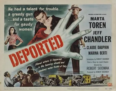 Deported 1950 Dvd. Jeff Chandler. Copy Of Public Domain Film. Disc Only • £3.95