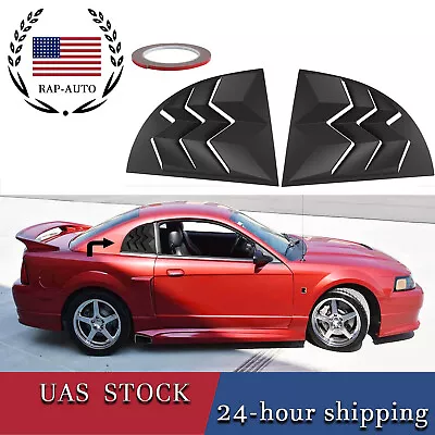 2pcs Side Window Louvers Sun Shade Cover Matte Black For Ford Mustang 1999-2004 • $40.65