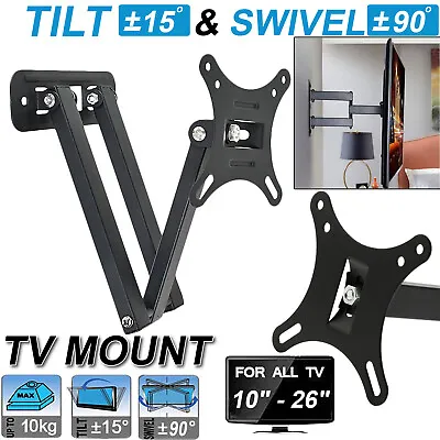 TV Wall Mount Bracket Tilt Swivel 10 14 16 18 20 21 22 23 24 26 LCD LED PLASMA • £8.95