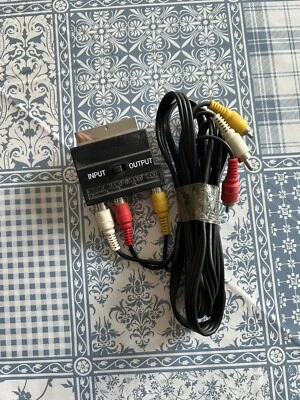 £4.99 • Buy 20 Pin Scart Adaptor AV Block To 3 RCA Phono Composite S-Video In/Out Switch 1.8
