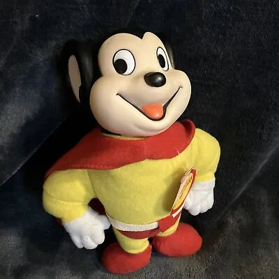 Vintage Mighty Mouse Plush With Vinyl Head Figure 1988 Viacom W “Presents” Tag • $60