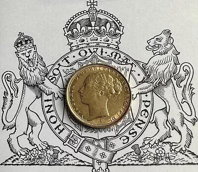 Very Nice 1885 Queen Victoria Gold Sovereign - Young Head George & Dragon - EF • £465