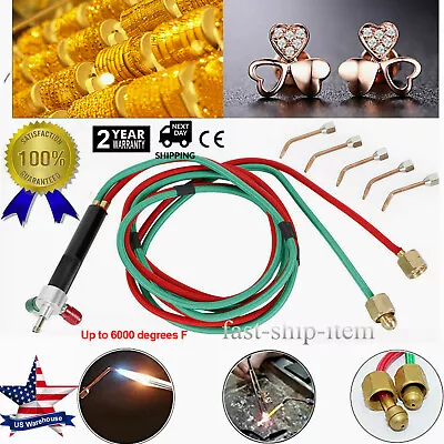 Micro Liquefied Gas Oxygen Torch Welding Soldering 5Tips For Jewelry 14mm Joints • $19.95
