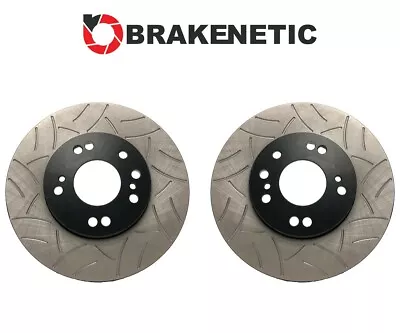 FRONT BRAKENETIC Premium GT Slot Brake Rotors 30mm Z32 300ZX Conversion 4/5LUG • $261.45