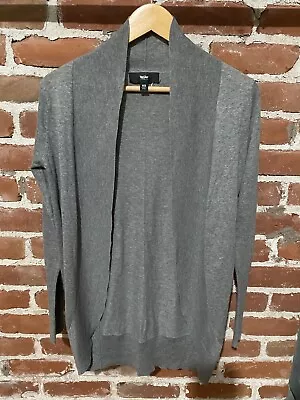 Mossimo Grey Cardigan Boyfriend Sweater XS Open Tunic Length Target Curved Hem • $15