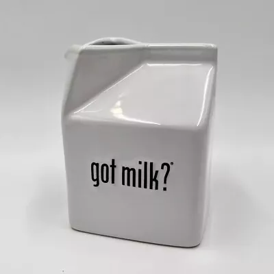  Got Milk?  White Ceramic Milk Carton 1999 At Home International Creamer • $10