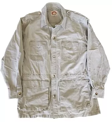 Vintage Banana Republic Safari Field Jacket Beige 1980s Sz XL Military Hong Kong • $89.95