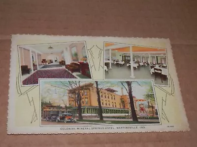 Martinsville Indiana - 1935 Postcard - Colonial Mineral Springs Hotel • $5.50