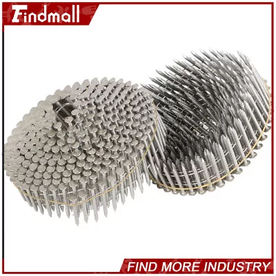 1200/3600 Pack 15 Degree 0.09  Ring Shank Wire Coil Stainless Steel Siding Nails • $29.93