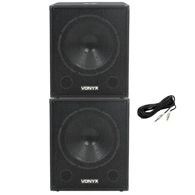 Pair Vonyx SMWBA18 18 Inch Active Powered DJ Disco Party Subwoofers Subs 2000W • £629