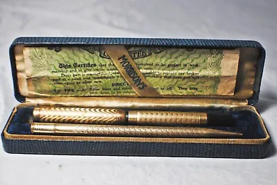 1910-20’s MORRISON'S G.F. Ink Fountain Pen And Pencil Set In Original Case • $145