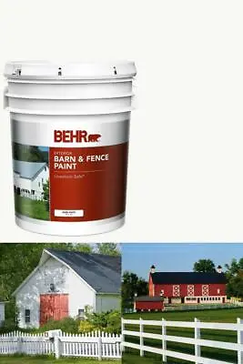 NEW Behr Pro White Exterior Barn And Fence Paint Oil-Latex 5 Gal Livestock-Safe • $104.80