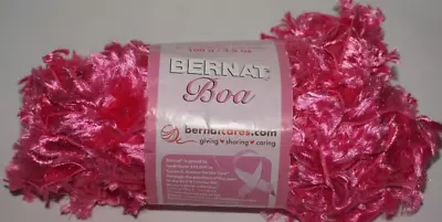 1  Skein  Bernat  Boa  Chick Pink Bulky 100% Polyester Yarn • $2.99