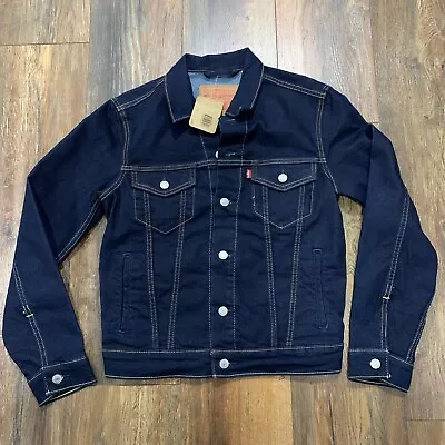 LEVI’s DENIM Trucker JACKET Dark Blue Wash Men SIZE XS NWT MSRP $ 89.50 • $53.70