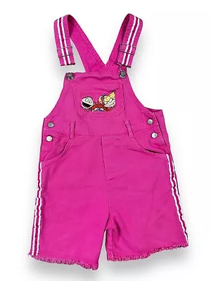 Vtg 90s Rugrats Hot Pink Cut Off Overalls Nickelodeon Shorts Stripes Youth 6/6x • $21.50