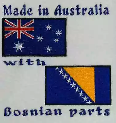 Made In Australia W/ Bosnian Parts. Bosnia & Australia Flag Embroidered Bodysuit • $12.59