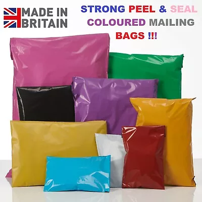 Coloured Mailing Bags Strong Polythene Postal Post Postage Mail Seal Plastic • £24.49