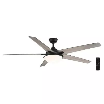 Hampton Bay Belvoy 70 In. Matte Black DC Motor Ceiling Fan With Light And Remote • $174.99