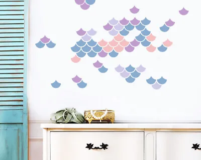 Mermaid Scale Wall Decals - Nursery Decals Geometric Decals Modern Wall Decals • $18.99