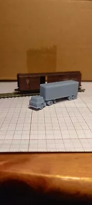 $15 • Buy Z Scale Train Miniature Semi Truck Ford C And 30 Ft Trailer