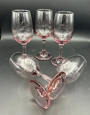 Pink / Plum Vintage Stemmed Wine Glasses (set Of 5) • $20.99