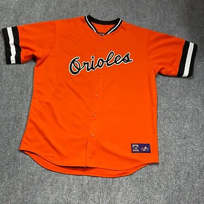 Majestic Baltimore Orioles Baseball Jersey Orange Mens XXL Cooperstown Vtg USA • $49.99