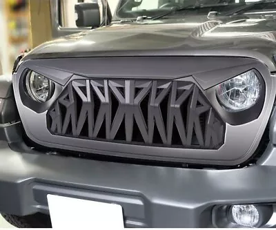 Jeep Wrangler JL 2019+  & JT  Matte Black Angry Grille  With Mesh -1111 • $250