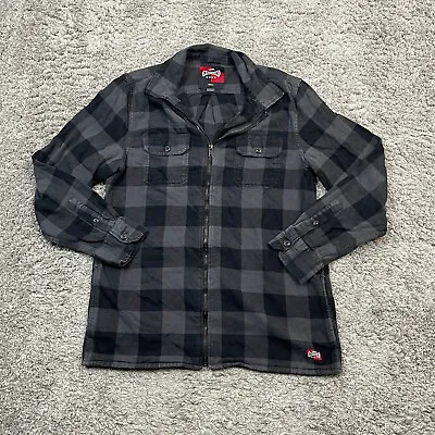 Vans X Independent Jacket Mens Small Gray Check Full Zip Flannel Skate Shacket • $29.74