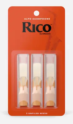 Rico Alto Sax Reeds - 3-pack - Ideal For Beginner. Strength: 1.5 • $17