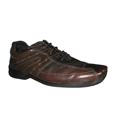 Camel Active Dublin Mens Brown Leather Square Cap Toe Lace Up Shoes Size UK 8 • £9.99