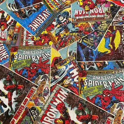 MARVEL Comic Book Avengers-FQ 18 H X 21 W-100% Cotton-SpiderMan/Iron Man • $3.39