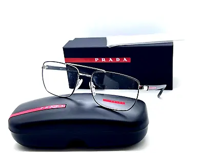 Prada Sport VPS 53M TFZ-101 MATTE GREY/SILVER 55-17-145MM Eyeglasses Italy NIB • $109.97