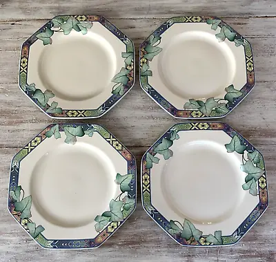 Villeroy & Boch PASADENA Dinner Plates 10  Octagon Multicolor Ivy Germany -Set 4 • $128