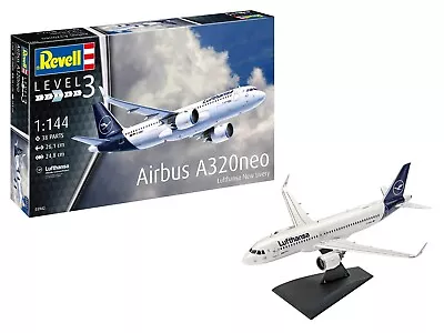 New! Revell 03942 Lufthansa Airbus A320neo (New Livery) 1:144 Scale Model Kit • $39.90