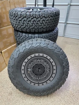 $2489 • Buy Jeep Wrangler 17x9.5 Abrams Gunmetal Black Rhino Wheels With 285/70R17 BFG Tires