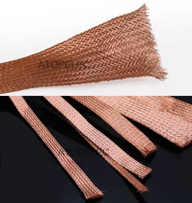 1M Shielded Copper Braided Expandable Sleeving Cable Wire Sheath Mesh Loom • $2.78