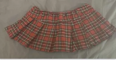 Vtg 00 Y2K Hollister Abercrombie Vibe Micro Mini Plaid Skirt Low Rise S/M Grunge • $19.99