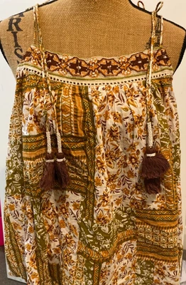 $66 • Buy Spell And The Gypsy Tassel Beaded Cotton(without Clothing Tags) Size 14/small 16