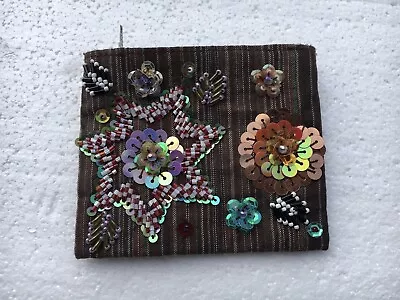 Decorated Handmade Beaded Coin Purse-Card Cash Holder • $8.99