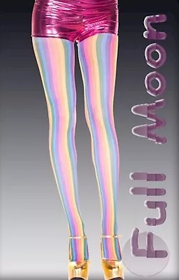 NEW Halloween Costume Neon Leopard Tights Sheer Black Laceup Panty Hose • £10.55