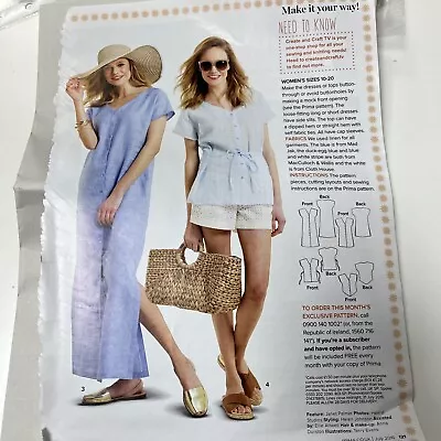 Ladies Sewing Patterns Shirt/beach  Kaftan Style Dress Or Top Size 10-20 • £1.95