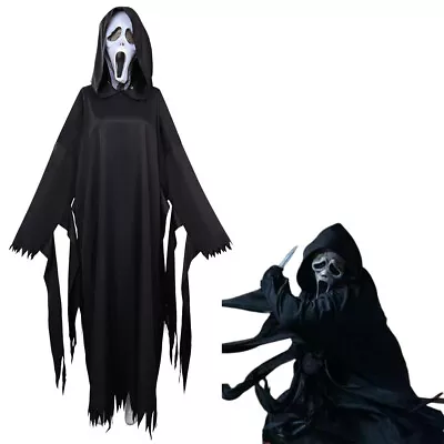 Scream VI Grimace Killer Cosplay Costume Halloween Carnival Party Cloak Mask • $62.98